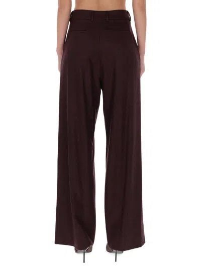 Pt Torino Bordeaux Virgin Wool Trousers In Burgundy