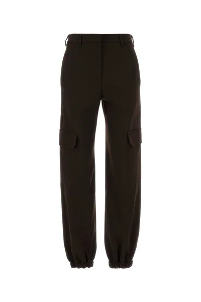 Pt Torino Brown Stretch Polyester Blend Cargo Pant In Black