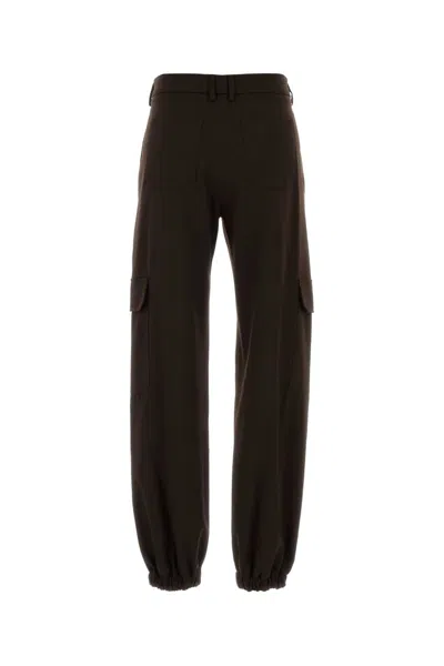 Pt Torino Brown Stretch Polyester Blend Cargo Pant In Black