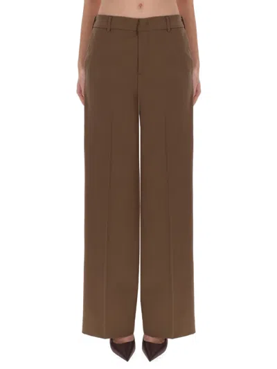 Pt Torino Brown Virgin Wool Trousers In Brown