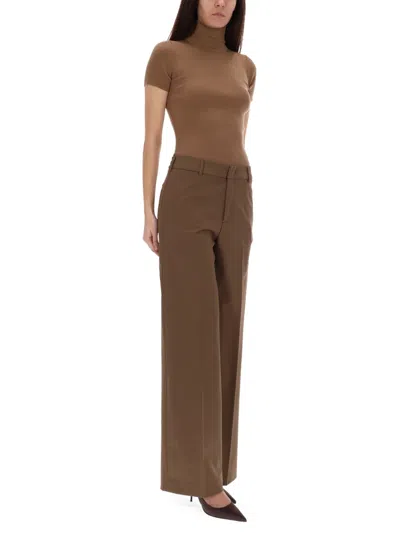Pt Torino Brown Virgin Wool Trousers In Brown
