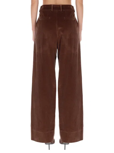 Pt Torino Grey Cotton Trousers In Brown