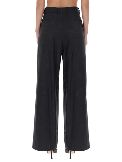 Pt Torino Grey Wool-cashmere Trousers In Black