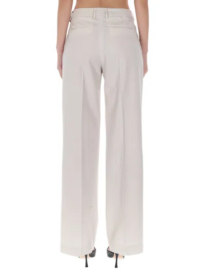 Pt Torino Powder Virgin Wool Trousers In White