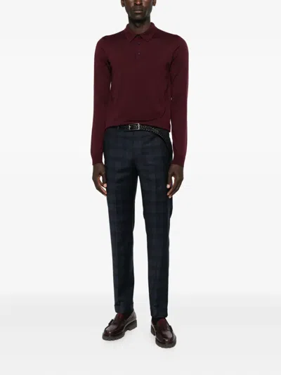 Pt01 Master Straight-leg Wool Check Trousers In Black