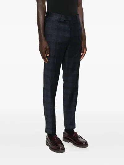 Pt01 Master Straight-leg Wool Check Trousers In Black