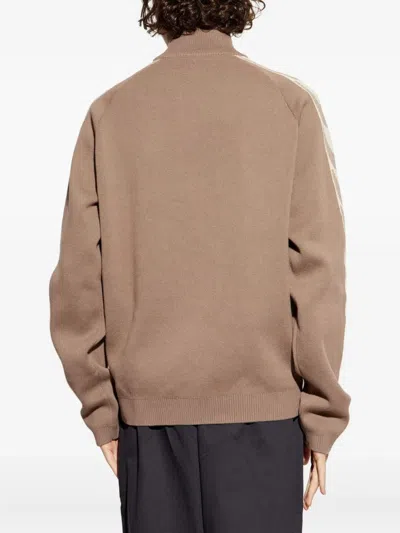 Puma X Represent Zip-up Logo-embroidered Sweatshirt In Brown