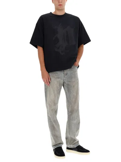 Purple Brand Graphic Relaxed Fit T-shirt With Short Sleeves In Black