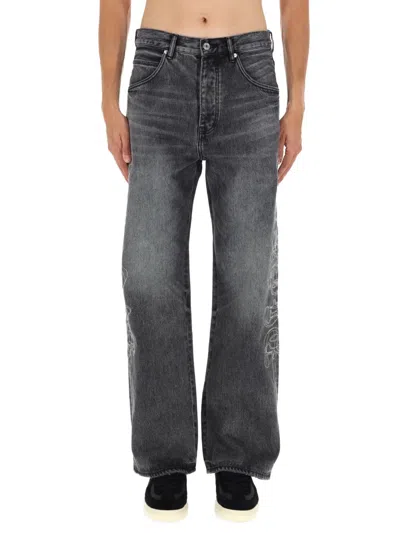 Purple Brand Pants Traced Gothic Wordmark In Black