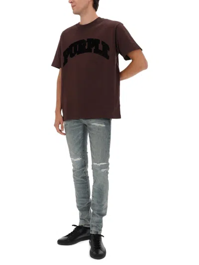 Purple Brand Pants With Worn Details In Blue