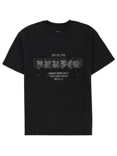 Purple Brand Graphic Print Short Sleeve T-shirt In Black