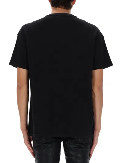Purple Brand Short Sleeve Textured Inside Out Graphic Tee In Black