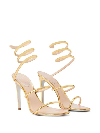 René Caovilla Rene Caovilla Cleo Leather Heel Sandals In Gold