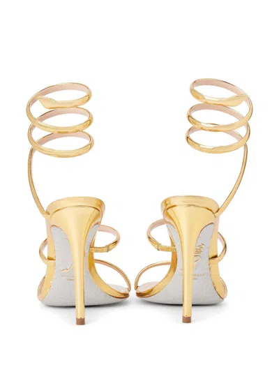 René Caovilla Rene Caovilla Cleo Leather Heel Sandals In Gold