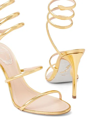 René Caovilla Rene Caovilla Cleo Leather Heel Sandals In Gold