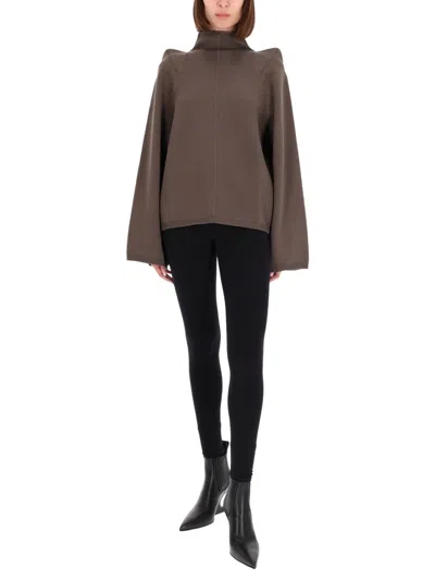 Rick Owens Wool Top Sweater In Brown