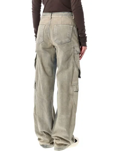 Rick Owens Drkshdw Faded Cargo Pants In Blue