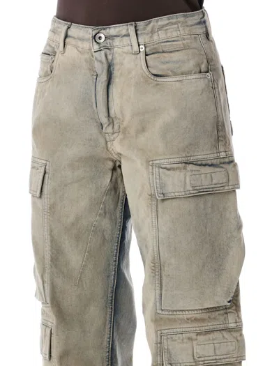Rick Owens Drkshdw Faded Cargo Pants In Blue