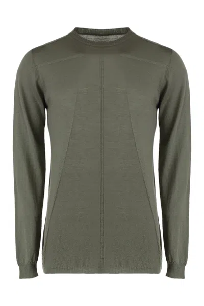 Rick Owens Sweater With A Round Neck Made Of Cotton In Green