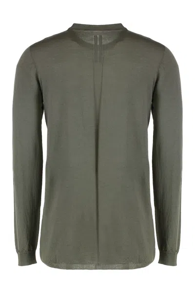 Rick Owens Sweater With A Round Neck Made Of Cotton In Green