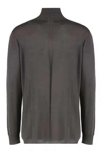 Rick Owens Sweater With Turtleneck In Cotton In Gray