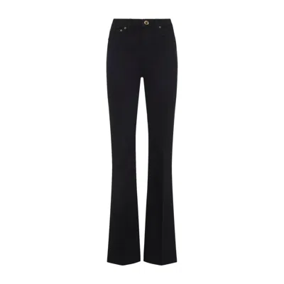 Roberto Cavalli Mirror Snake Monogram Bootcut Jeans In Black