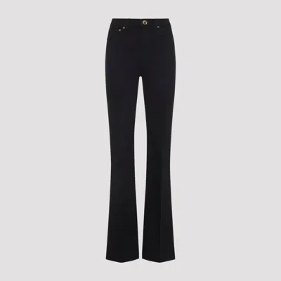 Roberto Cavalli Mirror Snake Monogram Bootcut Jeans In Black