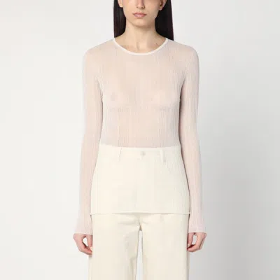 Roberto Collina Semi-transparent Sweater In Natural Colour In Neutral