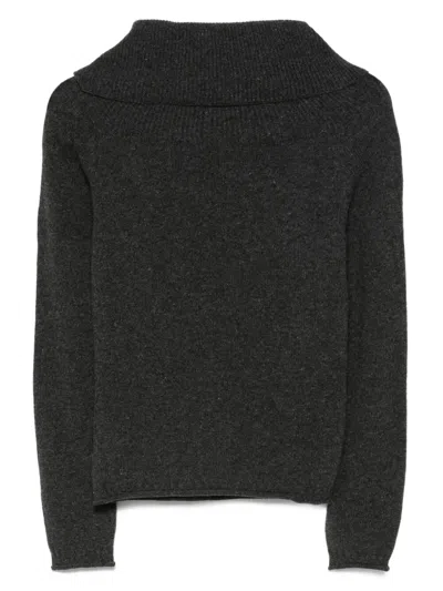 Roberto Collina Wool And Cashmere Cowl-neck Sweater Clothing In Gray