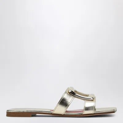 Roger Vivier Belle Vivier Gold Slipper In Multi