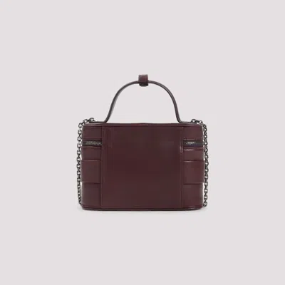 Roger Vivier Leather Vanity Bag Bordeaux With Rhinestone Buckle In Burgundy