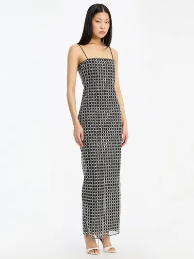Rotate Birger Christensen Rotate Birgerchristensen Beaded Maxi Slip Dress In Silver