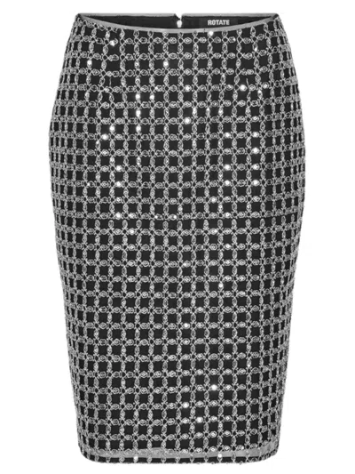 Rotate Birger Christensen Rotate Birgerchristensen Beaded Long Mini Skirt In Multi