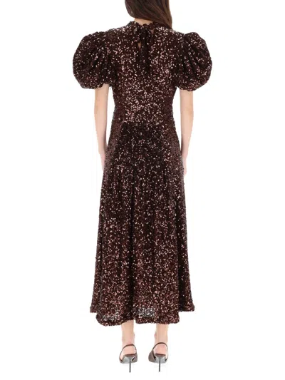 Rotate Birger Christensen Rotate Birgerchristensen Brown Recycled Polyester Dress In Brown
