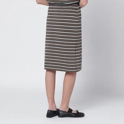 Rotate Birger Christensen Rotate Birgerchristensen Brown Striped Cottonjersey Pencil Skirt In Multi