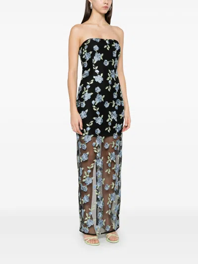 Rotate Birger Christensen Rotate Birgerchristensen Flower Mesh Maxi Dress In Multi