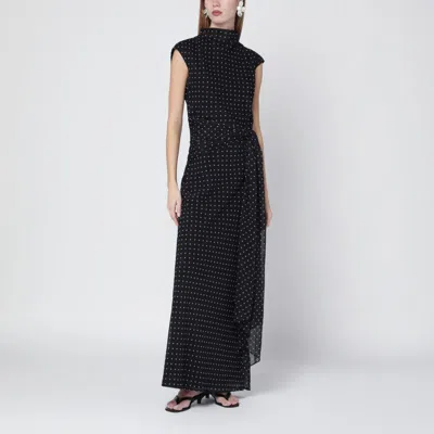 Rotate Birger Christensen Rotate Birgerchristensen Long Polkadot Dress In Black