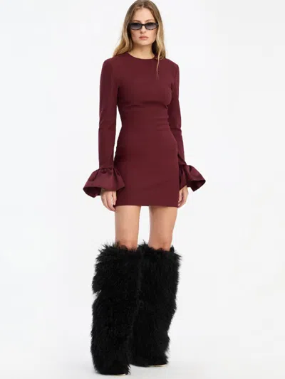 Rotate Birger Christensen Rotate Birgerchristensen Mini Dress In Burgundy