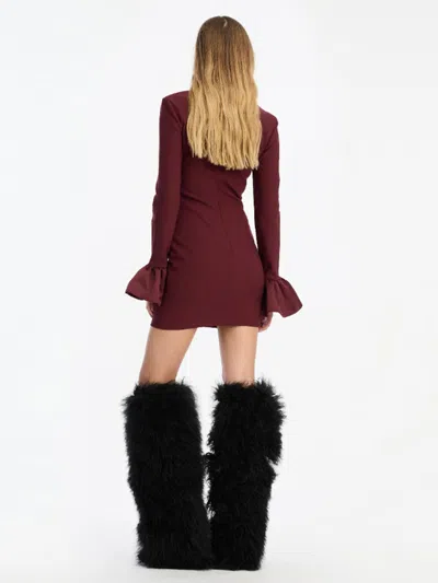 Rotate Birger Christensen Rotate Birgerchristensen Mini Dress In Burgundy