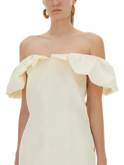 Rotate Birger Christensen Rotate Birgerchristensen Mini Dress With Bare Shoulders In White