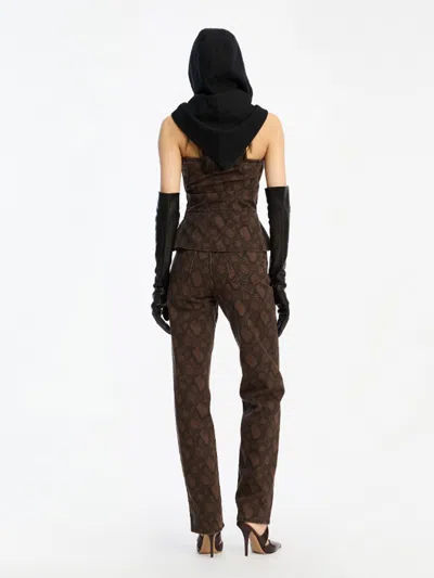 Rotate Birger Christensen Rotate Birgerchristensen Printed Jeans In Brown