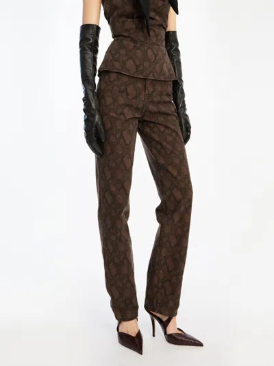 Rotate Birger Christensen Rotate Birgerchristensen Printed Jeans In Brown