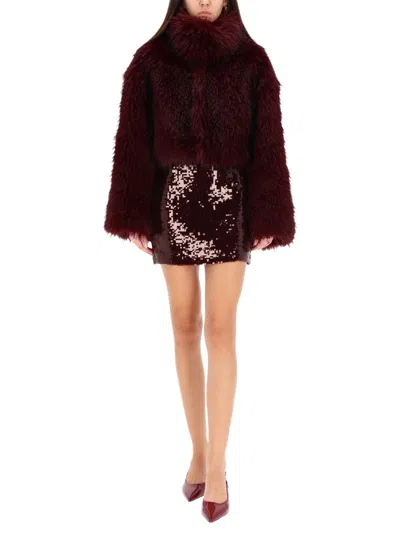 Rotate Birger Christensen Rotate Birgerchristensen Short Jacket In Burgundy