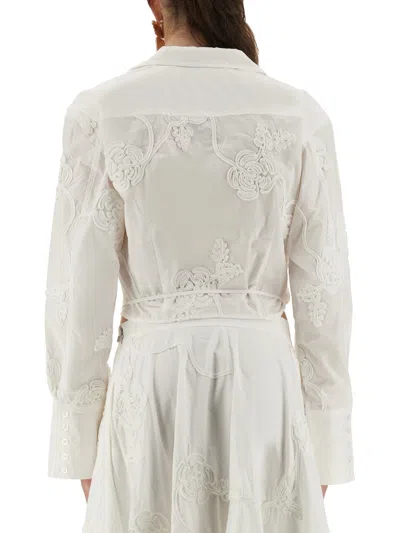 Rotate Birger Christensen Rotate Birgerchristensen Wraparound Shirt Top In White