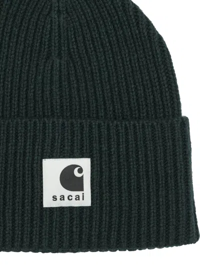 Sacai Carhartt Wip Collaboration Beanie Hat In Green