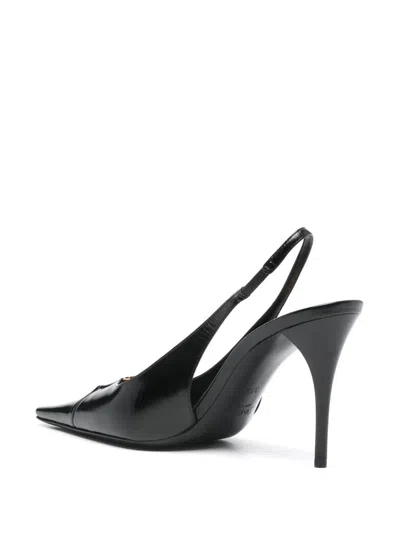Saint Laurent Babylone Breteuil Leather Slingback Pumps In Black