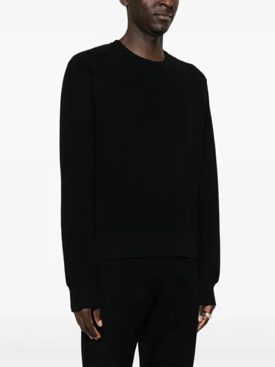 Saint Laurent Cassandre Cotton Crew-neck Sweatshirt In Black