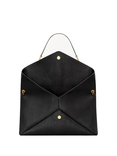 Saint Laurent Cassandre Xxl Envelope Pouch On Chain In Lambskin