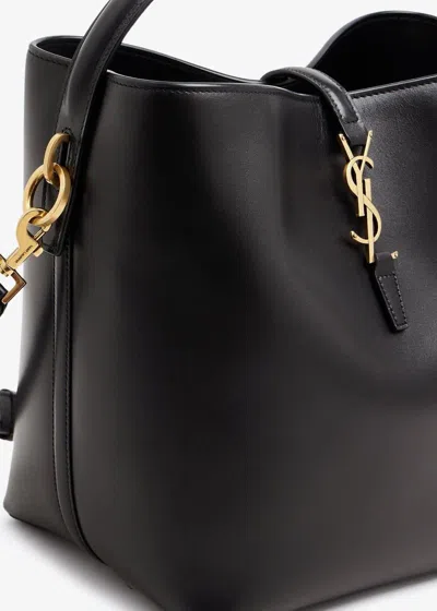 Saint Laurent Black Leather Le 37 Bucket Bag In Black