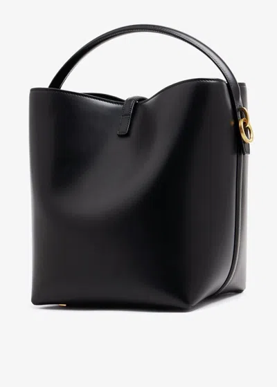 Saint Laurent Black Leather Le 37 Bucket Bag In Black